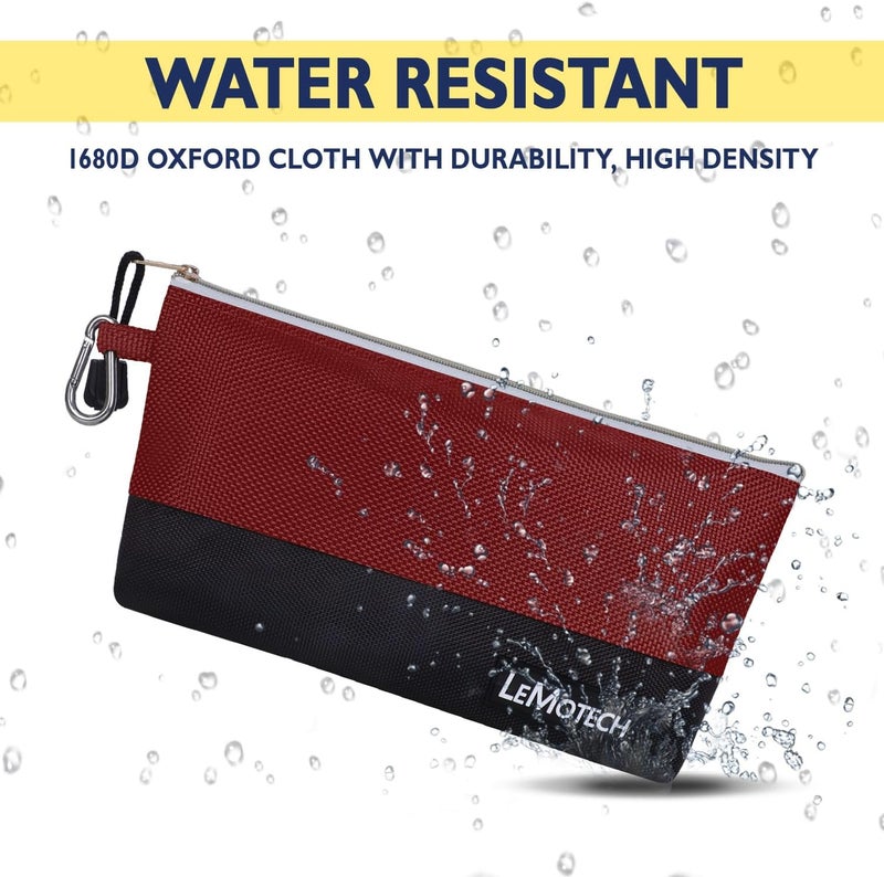 LeMotech Tool Bags, Heavy Duty 1680D Oxford Tool Pouch, Water Resistant Stand-Up Utility Tool Pouch for Tool Organizers and Storage, 10" Tool Bag, 3 Pack - Image 2